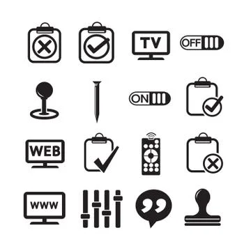 Set of web icons for website and communication Stock Illustration