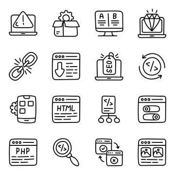Set of Web Linear Icons 库存插图