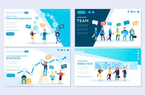 Set of web page for distance education, e-learning, online courses, tutorials Stock Illustration