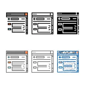 Set web page scroll color icon vector Stockillustratie