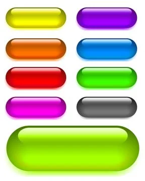 Set web shiny glass buttons. Vector illustration Stock Illustration