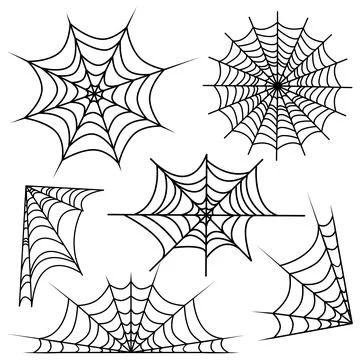 Set of web spider cobweb Illustrazione stock