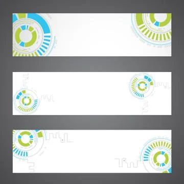 Set of web technology banners 스톡 일러스트