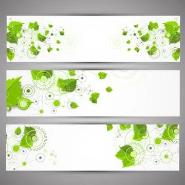 Set of web technology theme banners for your web site Stock Illustration