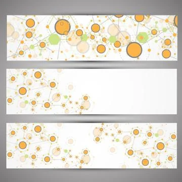 Set of web technology theme banners for your web site Illustrazione stock