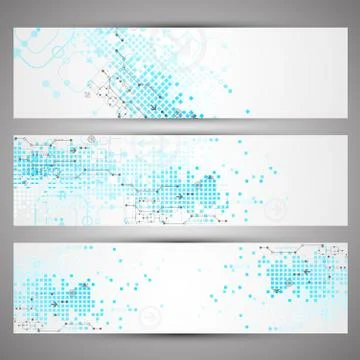 Set of web tecnology theme banners for your web site Illustrazione stock