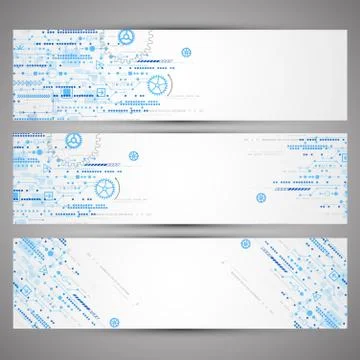 Set of web tecnology theme banners for your web site Stock Illustration