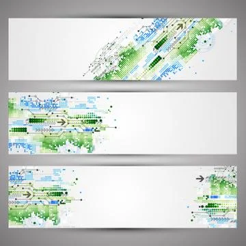 Set of web tecnology theme banners for your web site Illustrazione stock