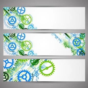 Set of web tecnology theme banners for your web site Illustrazione stock