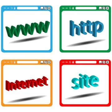 Set of web windows 스톡 일러스트