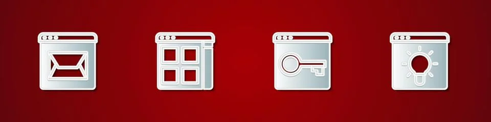 Set Website and mail, Browser files, Secure your with HTTPS, SSL and window.. Ilustração Stock