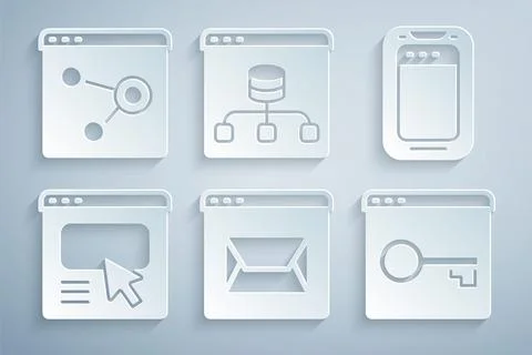 Set Website and mail, Mobile phone, UI or UX design, Secure your with HTTPS, SSL Ilustração Stock