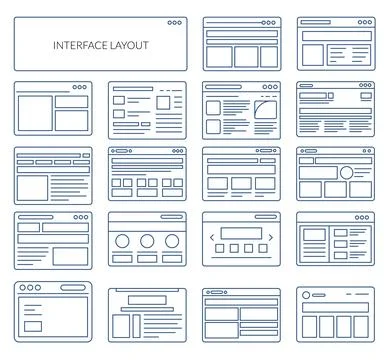 Set of Website Application Layout Variation - Stock Icon Stock Illustration