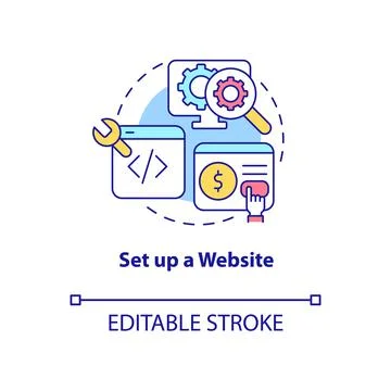 Set up website concept icon Stock Illustration