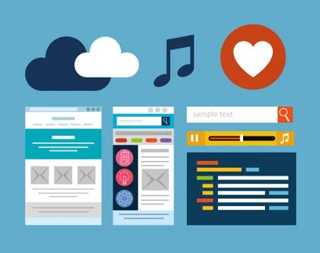 Set website data finance documents information Stockillustratie