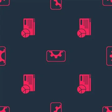 Set Website statistic and development on seamless pattern. Vector イラスト素材