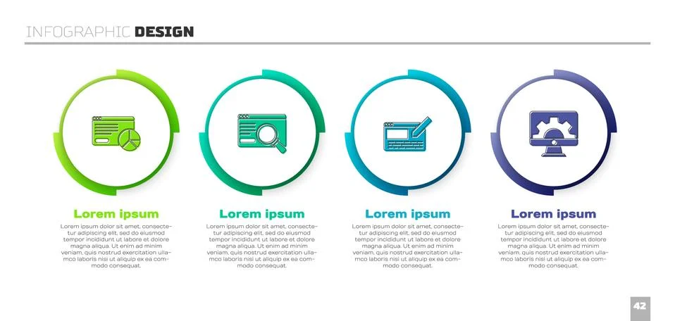Set Website statistic, UI or UX design, and development. Business infographic イラスト素材