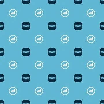 Set Website template and Graph chart infographic on seamless pattern. Vector 스톡 일러스트