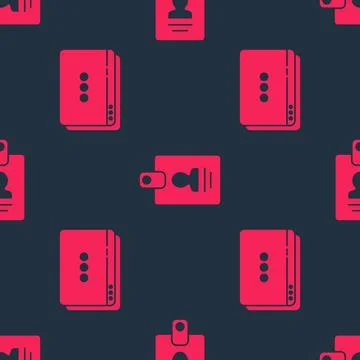 Set Website template and Identification badge on seamless pattern. Vector Illustrazione stock