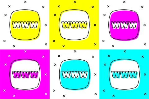 Set Website template icon isolated on color background. Internet communicatio Ilustración de archivo