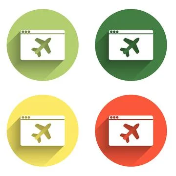 Set Website template icon isolated with long shadow background. Internet co.. Stockillustratie