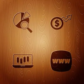 Set Website template, Search data analysis, Stocks market growth graphs and Stock Illustration