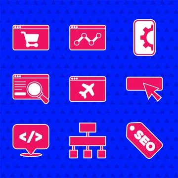Set Website template, Site map, SEO optimization, UI or UX design, Front end 스톡 일러스트