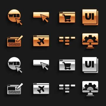 Set Website template, UI or UX design, development, Site map, Online shopping on Illustrazione stock