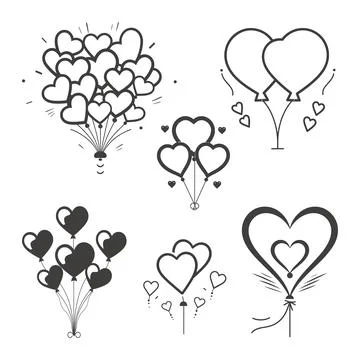 Set of Wedding balloon icon vector Stock Illustration