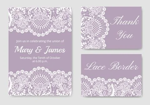 Set of wedding cards Stock Illustration