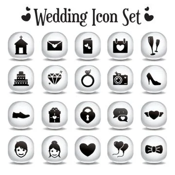 Set Of Wedding Icons Illustrazione stock