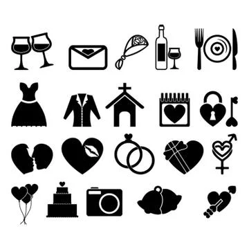 Set Of Wedding Icons Ilustração Stock