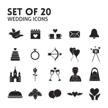 Set Of Wedding Icons Illustrazione stock