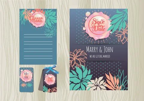 Set of Wedding Icons Stock Illustration