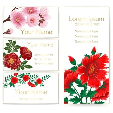 Set of wedding invitation card. Vector invitation card with floral background Stock Illustration