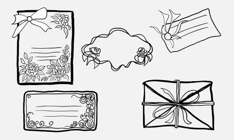 A set of wedding invitations. Vector illustration in the style of a freehan.. Stock-Illustration