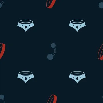Set Wedding ring, Piercing and Necklace on seamless pattern. Vector Stock Illustration