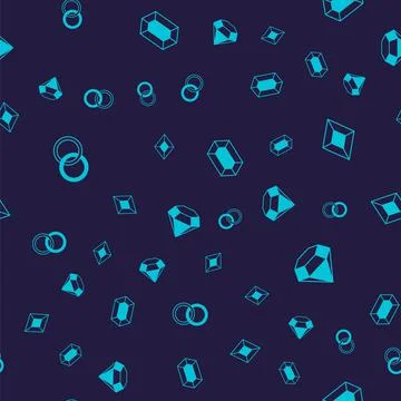 Set Wedding rings, Gem stone, and Diamond on seamless pattern. Vector Stock Illustration