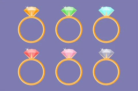 Set of wedding rings Stock Illustration