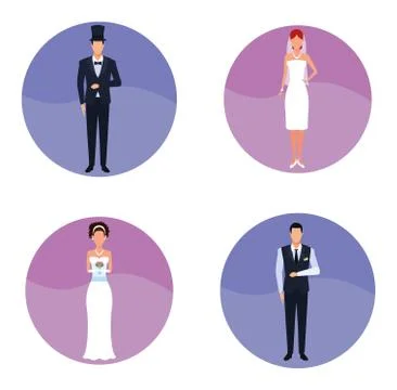 Set of wedding suits Stock-Illustration