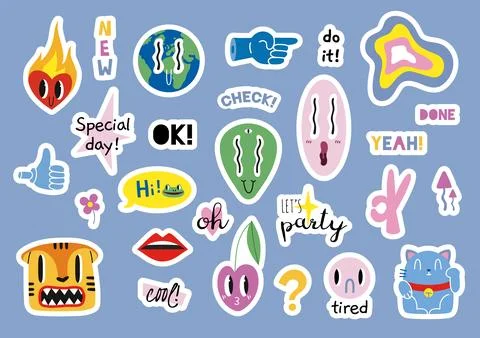 Set of weekly or daily planner and diaries vector flat illustration. Cute s.. Stock Illustration