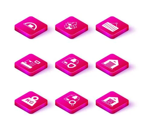 Set Weight, Search package, Scale with cardboard box, Delivery security shield イラスト素材