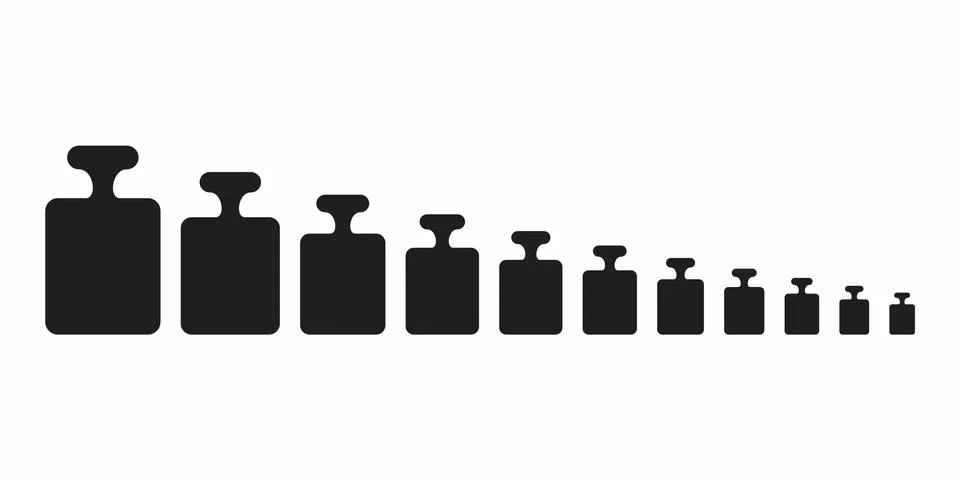 Set of weights illustration Stock Illustration