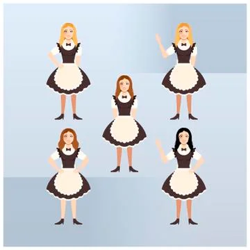 Set of weitress Stock Illustration