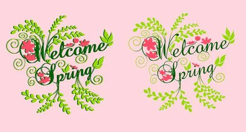 Set Welcome Spring Stock Illustration