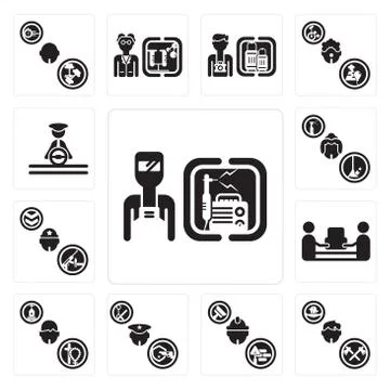 Set of Welder, Lumberjack, Builder, Policeman, Priest, mover, Soldier, Maid,  Free Stock Illustration