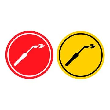 Set of Welding technology icon, metal tool equipment symbol, safe weld vector Stock Illustration