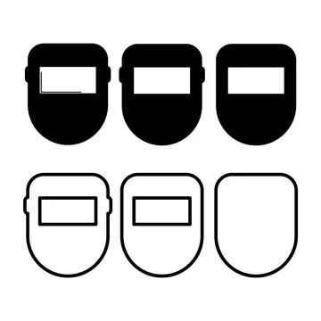 Set of Welding technology icon, metal tool equipment symbol, safe weld vector Stock Illustration