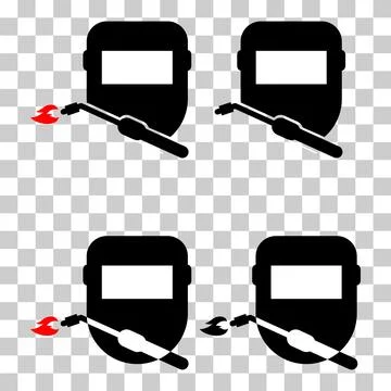 Set of Welding technology icon, metal tool equipment symbol, safe weld vector Illustrazione stock