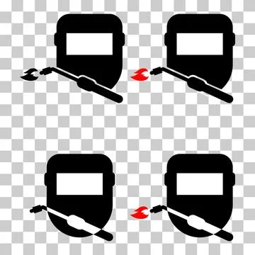 Set of Welding technology icon, metal tool equipment symbol, safe weld vector Stock Illustration